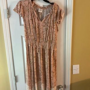 MIDI boho dress blush pink